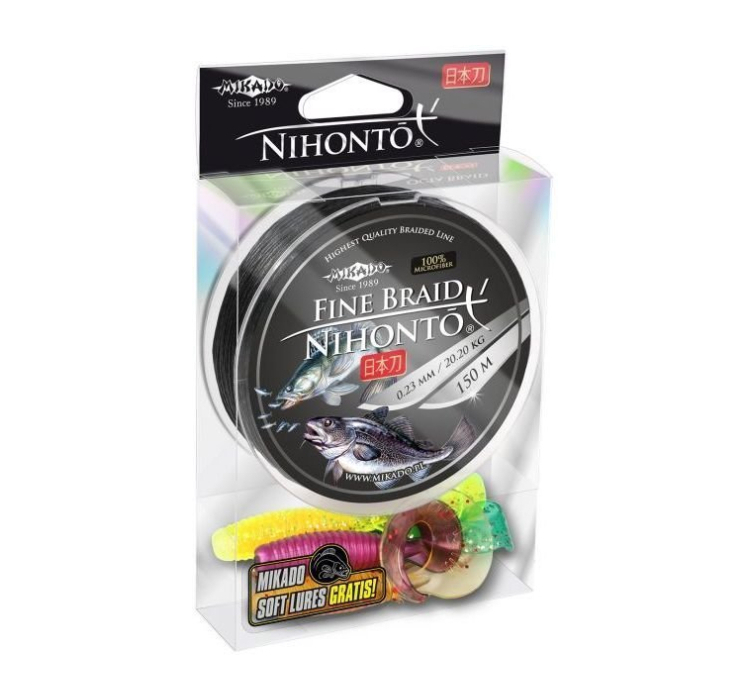 Плетений шнур Mikado NIHONTO FINE BRAID 150 м чорний 0,50 мм - 1 Плетений шнур Mikado NIHONTO FINE BRAID 150 м чорний 0,50 мм - 1