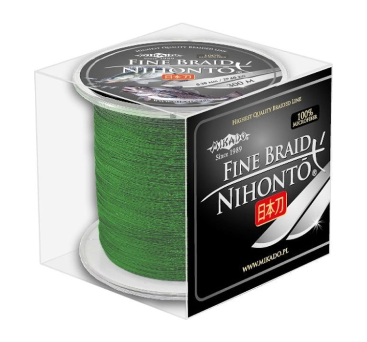 Плетений шнур Mikado NIHONTO FINE BRAID 300м зелений 0,18 мм - 1 Плетений шнур Mikado NIHONTO FINE BRAID 300м зелений 0,18 мм - 1
