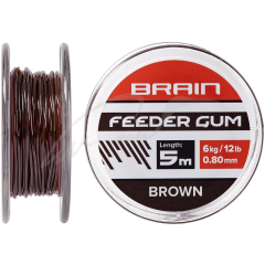 Амортизуюча гума Brain Feeder Gum 0.8mm 12lb/6kg (5m) ц:коричневий