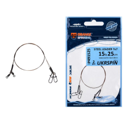 Поводок UKRSPIN Orange Spinning AFW 7х7 20см 7кг(15lb)/0.28мм (2шт/уп)