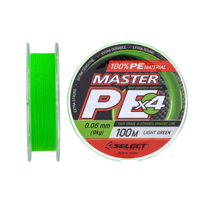 Шнур Select Master PE 100м (салатовий) 0.06мм 9кг - 1 Шнур Select Master PE 100м (салатовий) 0.06мм 9кг - 1