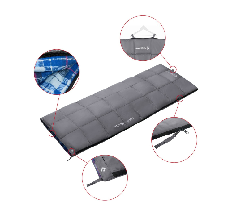 Спальный мешок KingCamp Active 250 (KS3103) Right Grey - 4 Спальный мешок KingCamp Active 250 (KS3103) Right Grey - 4