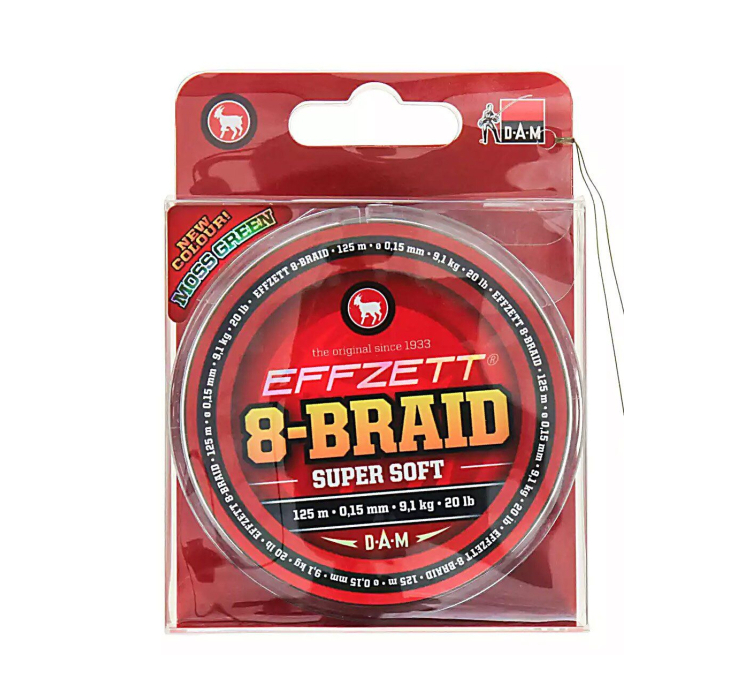 Шнур DAM Effzett 8-Braid 125м 0,15мм 9,1кг/20Lb (мохово-зелений) - 1 Шнур DAM Effzett 8-Braid 125м 0,15мм 9,1кг/20Lb (мохово-зелений) - 1