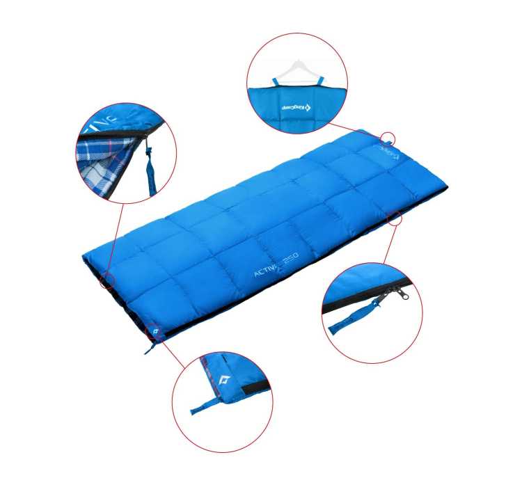 Спальный мешок KingCamp Active 250 (KS3103) Left Blue - 3 Спальный мешок KingCamp Active 250 (KS3103) Left Blue - 3