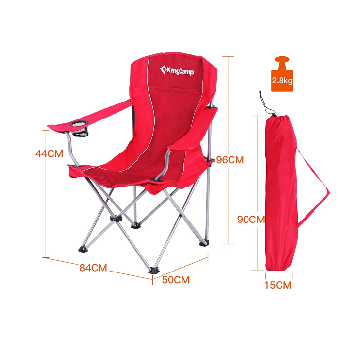 Шезлонг KingCamp Arms Chairin Steel (KC3818) Red - 3 Шезлонг KingCamp Arms Chairin Steel (KC3818) Red - 3