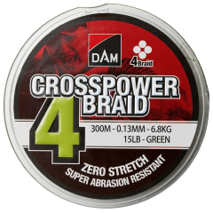 Шнур DAM Crosspower 4-Braid 300м 0,13мм 6,8кг/15Lb (зелений)