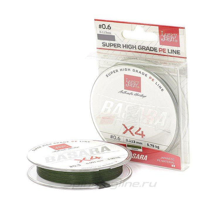 Шнур Lucky John Basara 125м 0,19мм Green - 2 Шнур Lucky John Basara 125м 0,19мм Green - 2