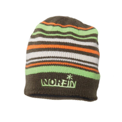 В'язана шапка Norfin Frost BR (коричнева в смужку) р.XL