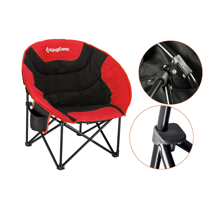 Лежак KingCamp Moon Leisure Chair (KC3816) Black/Red - 3 Лежак KingCamp Moon Leisure Chair (KC3816) Black/Red - 3