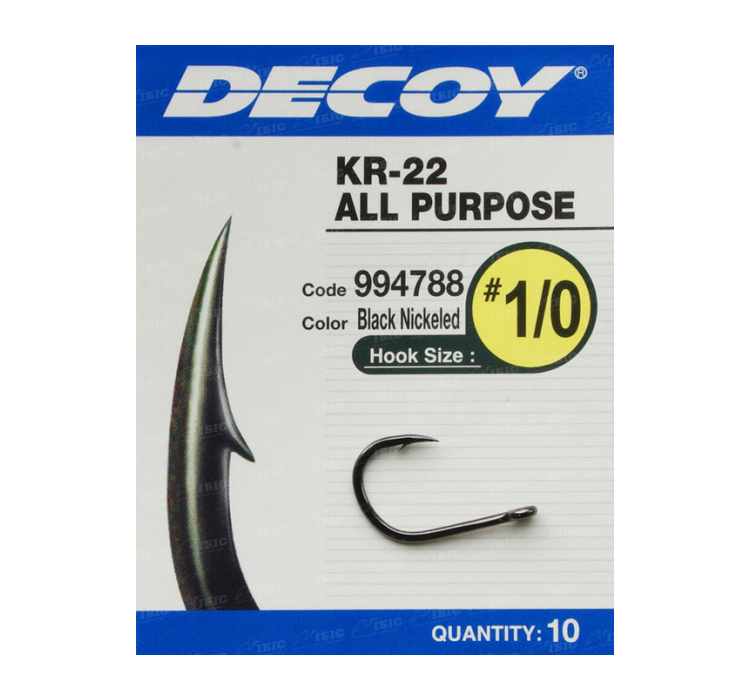 Гачок Decoy KR-22 Black Nickeled #5 (12 шт/уп) - 1 Гачок Decoy KR-22 Black Nickeled #5 (12 шт/уп) - 1