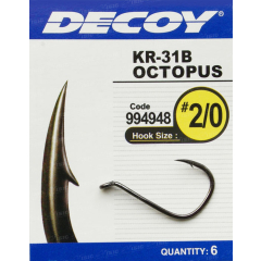 Крючок Decoy KR-31 Octopus Black Nickeled #6/0 (4 шт/уп)