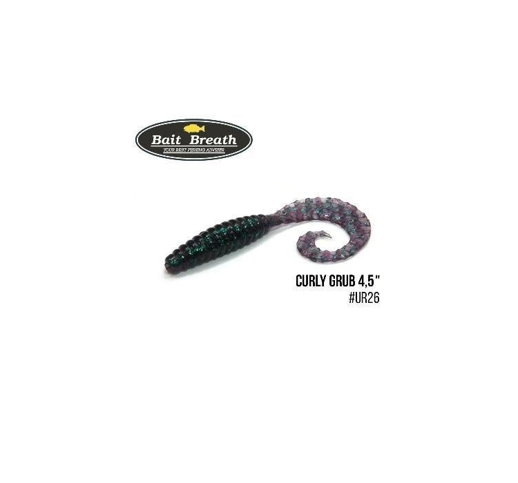 Силиконовая приманка Bait Breath Curly Grub 4.5" (8шт) (Ur26 Junberg/green seed) - 1 Силиконовая приманка Bait Breath Curly Grub 4.5" (8шт) (Ur26 Junberg/green seed) - 1