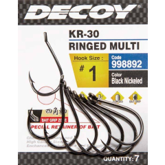 Крючок Decoy KR-30 RINGED MULTI #5 (8 шт/уп)