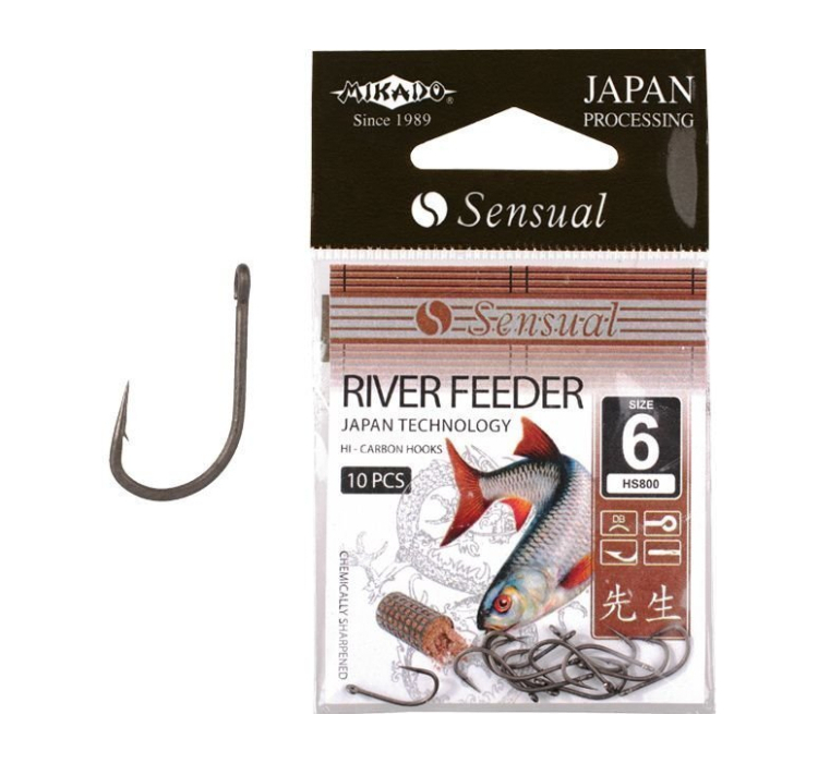 Крючки Mikado Sensual River Feeder (черный никель) № 16 - 1 Крючки Mikado Sensual River Feeder (черный никель) № 16 - 1