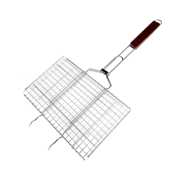 Решітка для гриля подвійна GRILL ME BQ031/GRME229 (42x31см), хромована - 1 Решітка для гриля подвійна GRILL ME BQ031/GRME229 (42x31см), хромована - 1