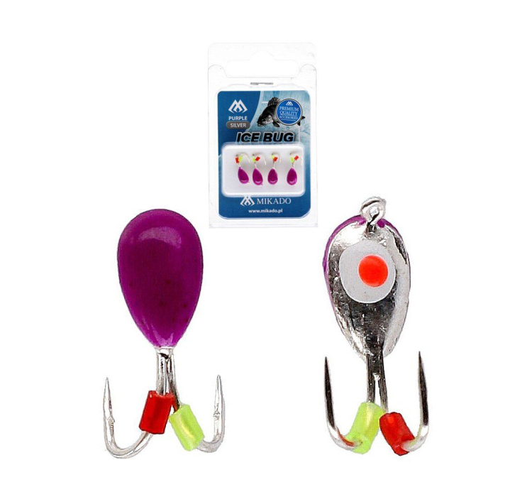 Мормышка Mikado Ice Bug 4мм 0.85гр фиолетовый/серебро 4шт. - 1 Мормышка Mikado Ice Bug 4мм 0.85гр фиолетовый/серебро 4шт. - 1