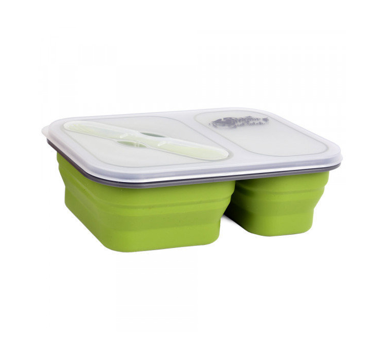 Контейнер 2 відсіки силіконовий Tramp TRC-090-olive - 1 Контейнер 2 відсіки силіконовий Tramp TRC-090-olive - 1