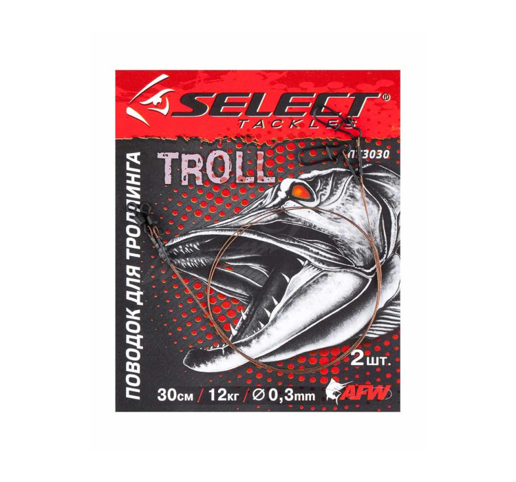 Поводок Select д/троллинга 1x7 40см 12кг (2шт/упак) - 1 Поводок Select д/троллинга 1x7 40см 12кг (2шт/упак) - 1