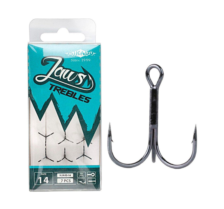 Крючок-тройник Mikado Treble Hook-Jaws (черный никель) № 1 - 1 Крючок-тройник Mikado Treble Hook-Jaws (черный никель) № 1 - 1
