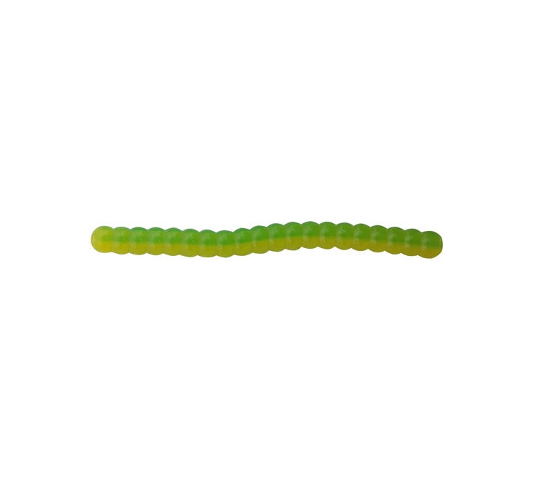 Силіконова приманка Big Bite Baits Trout Worm 1" Green/Yellow 10 шт. - 1 Силіконова приманка Big Bite Baits Trout Worm 1" Green/Yellow 10 шт. - 1
