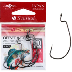 Офсетный крючок Mikado Sensual Offset Worm II (черный никель) № 3/0