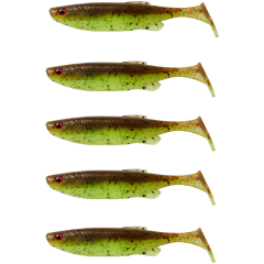 Силиконовая приманка Savage Gear Fat Minnow T-Tail 90mm 7.0g Chartreuse Pumpkin (5 шт/уп)