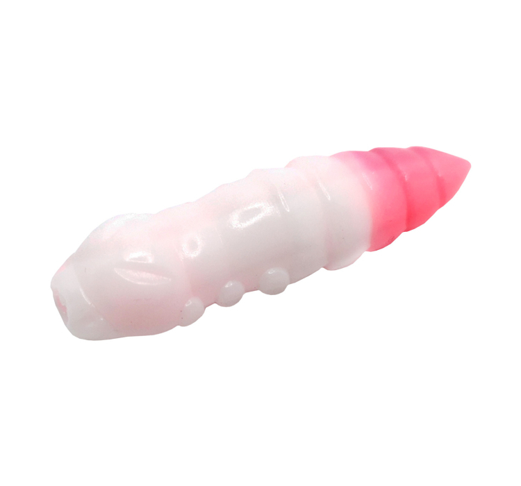 Силиконовая приманка FishUP Pupa 1.5"" cheese taste #132 - White/Bubble Gum (8шт/уп) - 1 Силиконовая приманка FishUP Pupa 1.5"" cheese taste #132 - White/Bubble Gum (8шт/уп) - 1