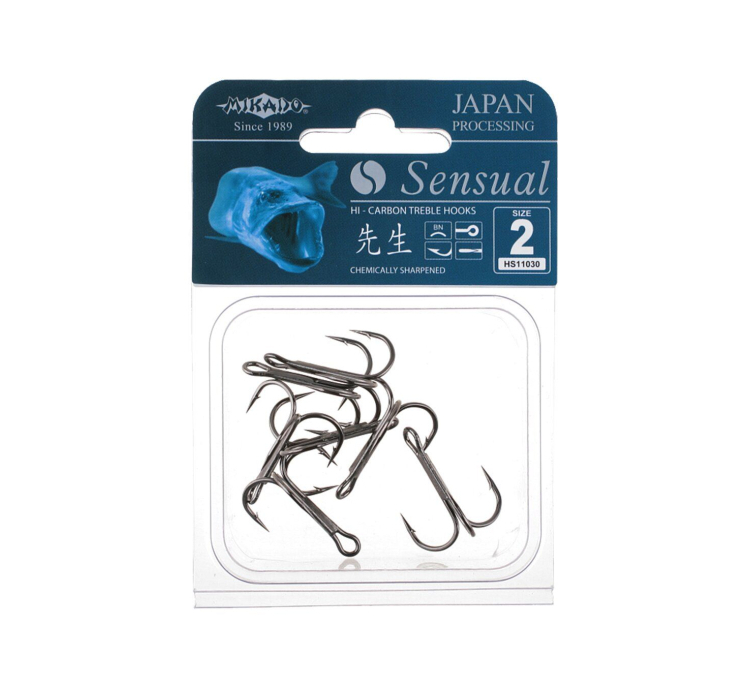Крючок-тройник Mikado Sensual Treble Hook №1 100шт. (black nickel) - 1 Крючок-тройник Mikado Sensual Treble Hook №1 100шт. (black nickel) - 1