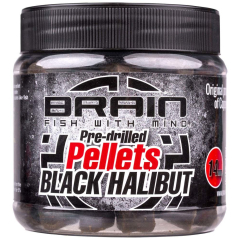 Пелети Brain Black Halibut Pre drilled 14mm 250g