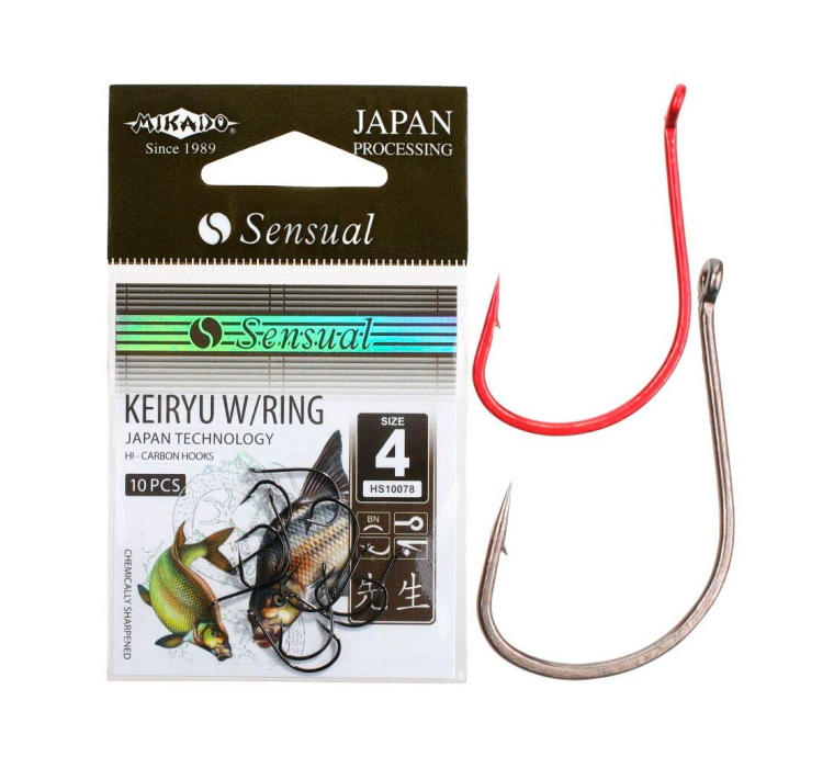 Гачок Mikado Sensual Keiryu № 6 (вушко) 10шт. (red) - 1 Гачок Mikado Sensual Keiryu № 6 (вушко) 10шт. (red) - 1