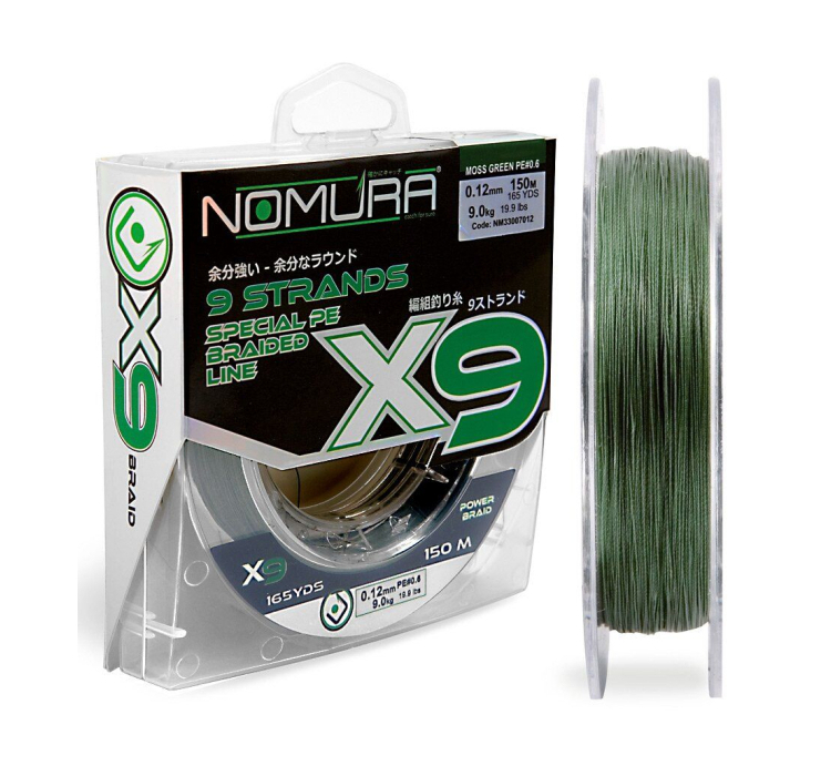 Шнур Nomura X9 Braid 150м(165yds) 0.22мм 19.2кг колір-Moss Green (темно-зелений) - 1 Шнур Nomura X9 Braid 150м(165yds) 0.22мм 19.2кг колір-Moss Green (темно-зелений) - 1