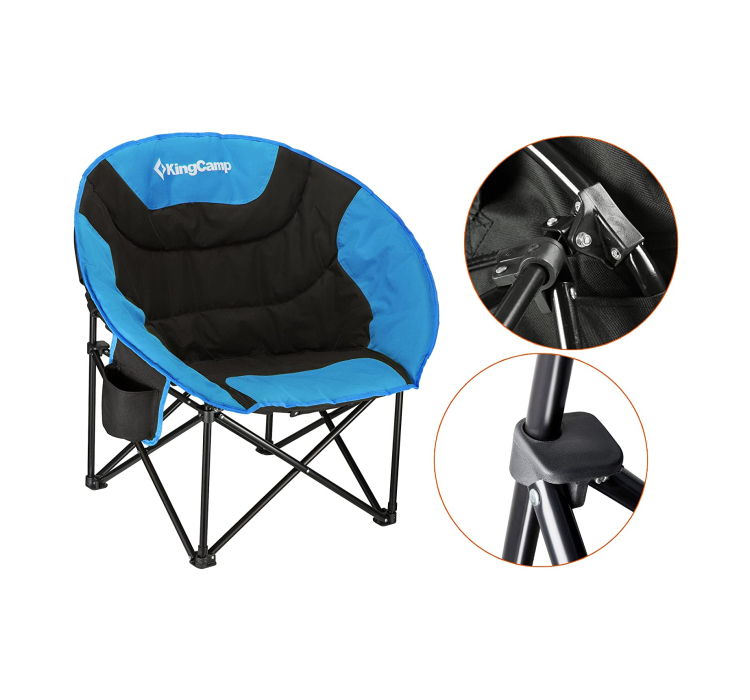 Лежак KingCamp Moon Leisure Chair (KC3816) Black/Blue - 4 Лежак KingCamp Moon Leisure Chair (KC3816) Black/Blue - 4