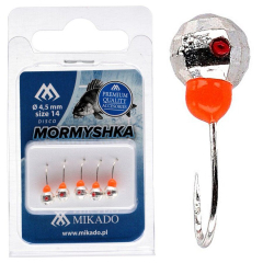 Мормишка Mikado Шар з отвором граненый 0,6гр срiбло