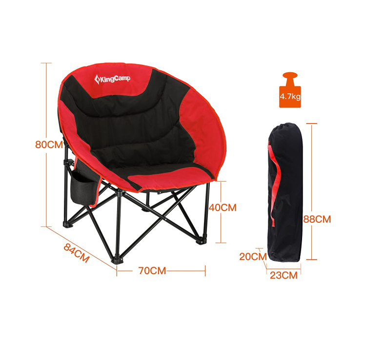 Лежак KingCamp Moon Leisure Chair (KC3816) Black/Red - 4 Лежак KingCamp Moon Leisure Chair (KC3816) Black/Red - 4