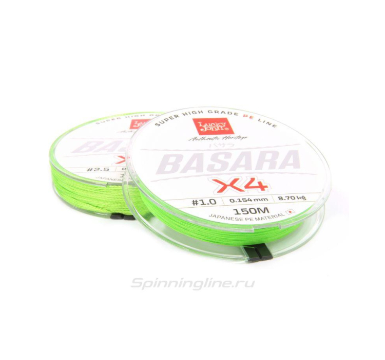 Шнур Lucky John Basara 150м 0,194мм Light Green - 2 Шнур Lucky John Basara 150м 0,194мм Light Green - 2