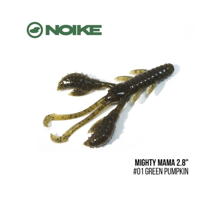 Силиконовая приманка Noike Mighty Mama 2.8" (7шт) (#01 Green Pumpkin) - 1 Силиконовая приманка Noike Mighty Mama 2.8" (7шт) (#01 Green Pumpkin) - 1