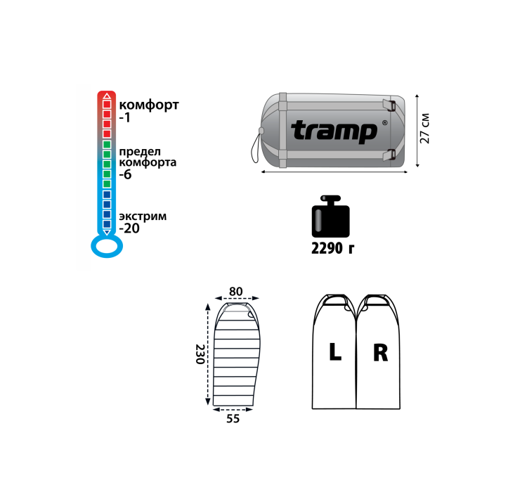 Спальний мiшок Tramp Siberia 7000 чорно/оранж R TRS-042-R - 3 Спальний мiшок Tramp Siberia 7000 чорно/оранж R TRS-042-R - 3
