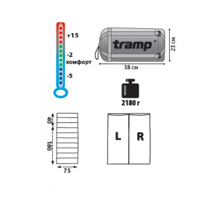 Спальний мiшок Tramp NightLife, TRS-011.06 правий - 3 Спальний мiшок Tramp NightLife, TRS-011.06 правий - 3