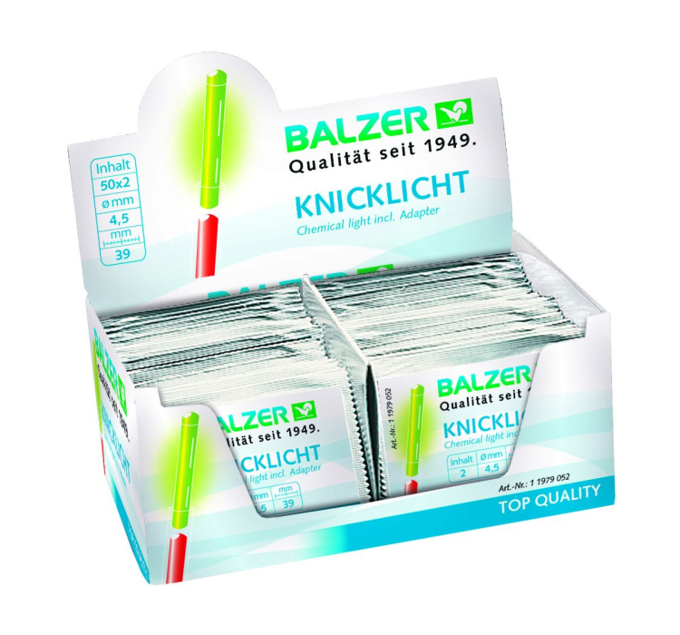 Светляк химический Balzer для ночной рыбалки 4,5х39 + переходник 2шт - 1 Светляк химический Balzer для ночной рыбалки 4,5х39 + переходник 2шт - 1