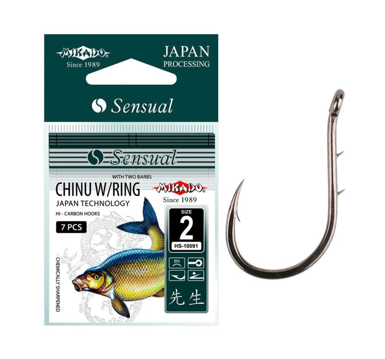 Гачок Mikado Sensual Chinu with barbs (чорний нікель) № 2 - 1 Гачок Mikado Sensual Chinu with barbs (чорний нікель) № 2 - 1