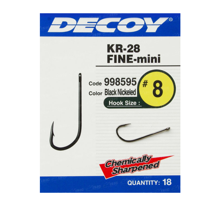 Крючок Decoy KR-28 Fine Mini #16 (18 шт/уп) - 1 Крючок Decoy KR-28 Fine Mini #16 (18 шт/уп) - 1