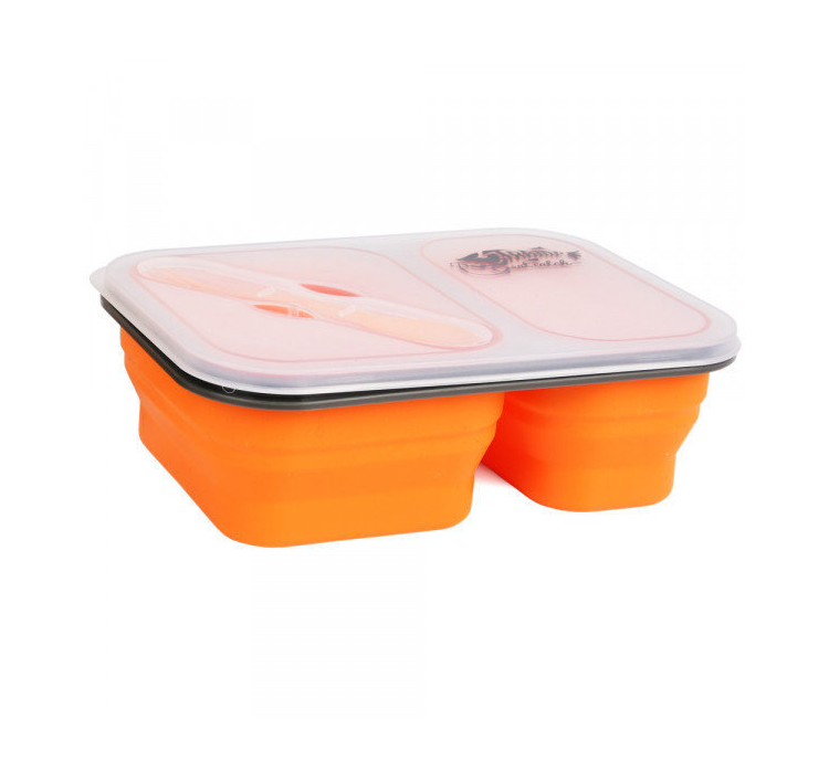 Контейнер 2 відсіки силіконовий Tramp TRC-090-orange - 1 Контейнер 2 відсіки силіконовий Tramp TRC-090-orange - 1