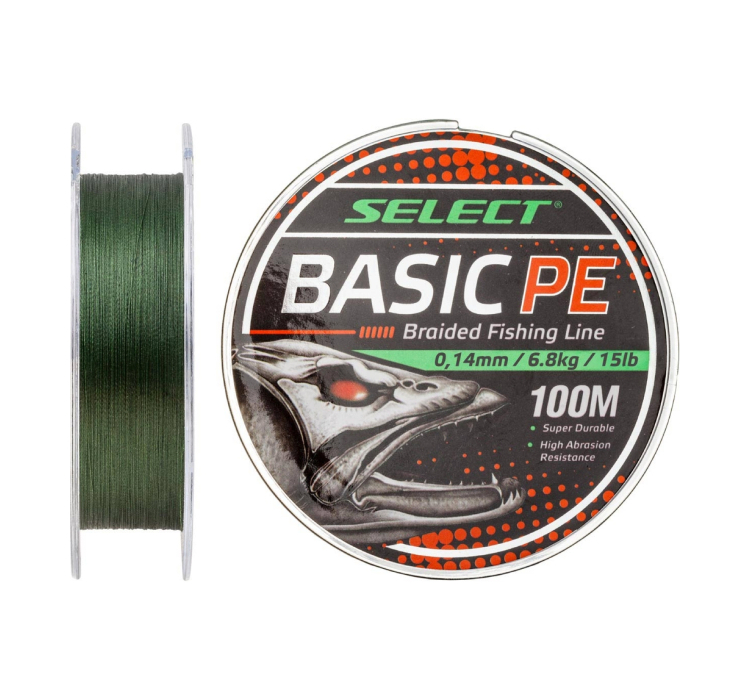 Шнур Select Basic PE 150m (темн-зел.) 0.06mm 6lb/3kg - 1 Шнур Select Basic PE 150m (темн-зел.) 0.06mm 6lb/3kg - 1