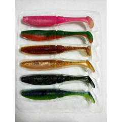 Силіконова приманка Nomura Rolling Shad (їстівний) 100мм 9g. колір 008 (blue green chart) 6шт (MIX)