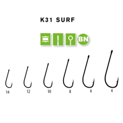 Крючок Lineaeffe Kaptura K31-Surf № 4 BN (ушко) 10шт Made in Korea