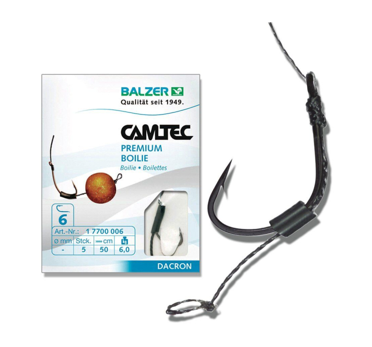 Поводок оснащенный Balzer Camtec для бойлов с крючком 50см. 6кг №6 5шт. - 1 Поводок оснащенный Balzer Camtec для бойлов с крючком 50см. 6кг №6 5шт. - 1