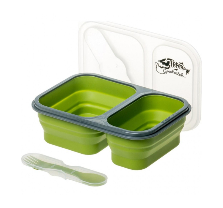 Контейнер 2 відсіки силіконовий Tramp TRC-090-olive - 4 Контейнер 2 відсіки силіконовий Tramp TRC-090-olive - 4