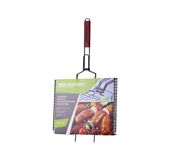 Подвійна решітка для гриля з антипригарним покриттям Кемпінг BQ-69 - 1 Подвійна решітка для гриля з антипригарним покриттям Кемпінг BQ-69 - 1