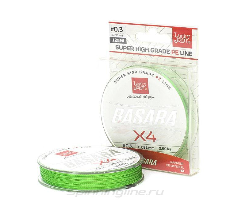 Шнур Lucky John Basara 125м 0,11мм Light Green - 2 Шнур Lucky John Basara 125м 0,11мм Light Green - 2