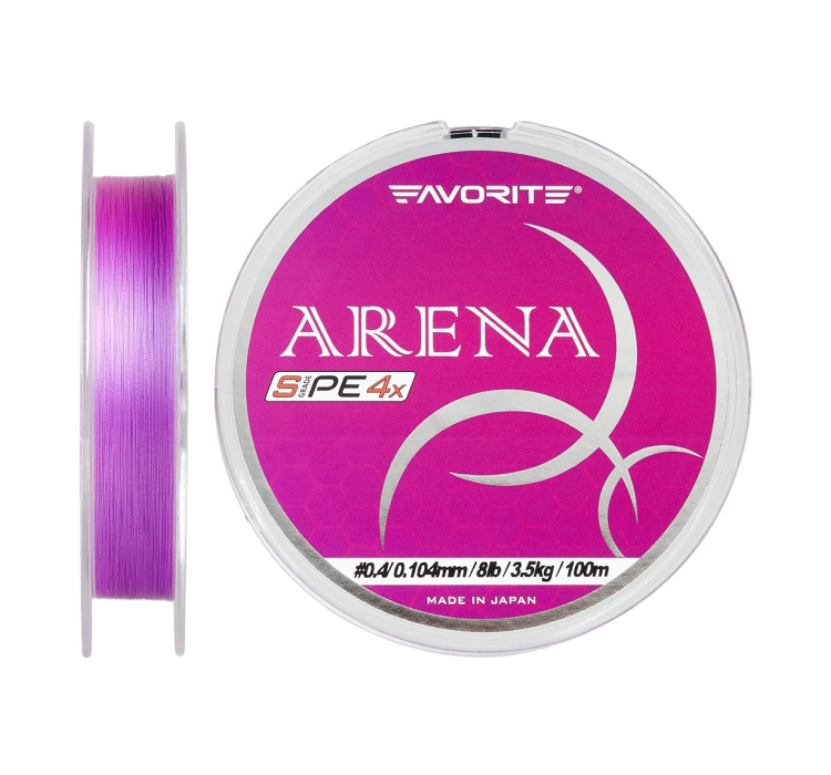 Шнур Favorite Arena PE 150m (purple) #0.4/0.104mm 8lb/3.5kg - 1 Шнур Favorite Arena PE 150m (purple) #0.4/0.104mm 8lb/3.5kg - 1
